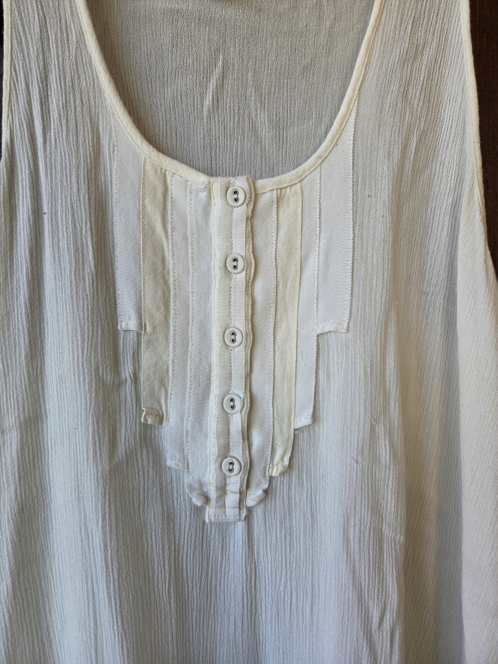 Women’s Cream Ruffle-Trim Tank - Picture 3 of 4
